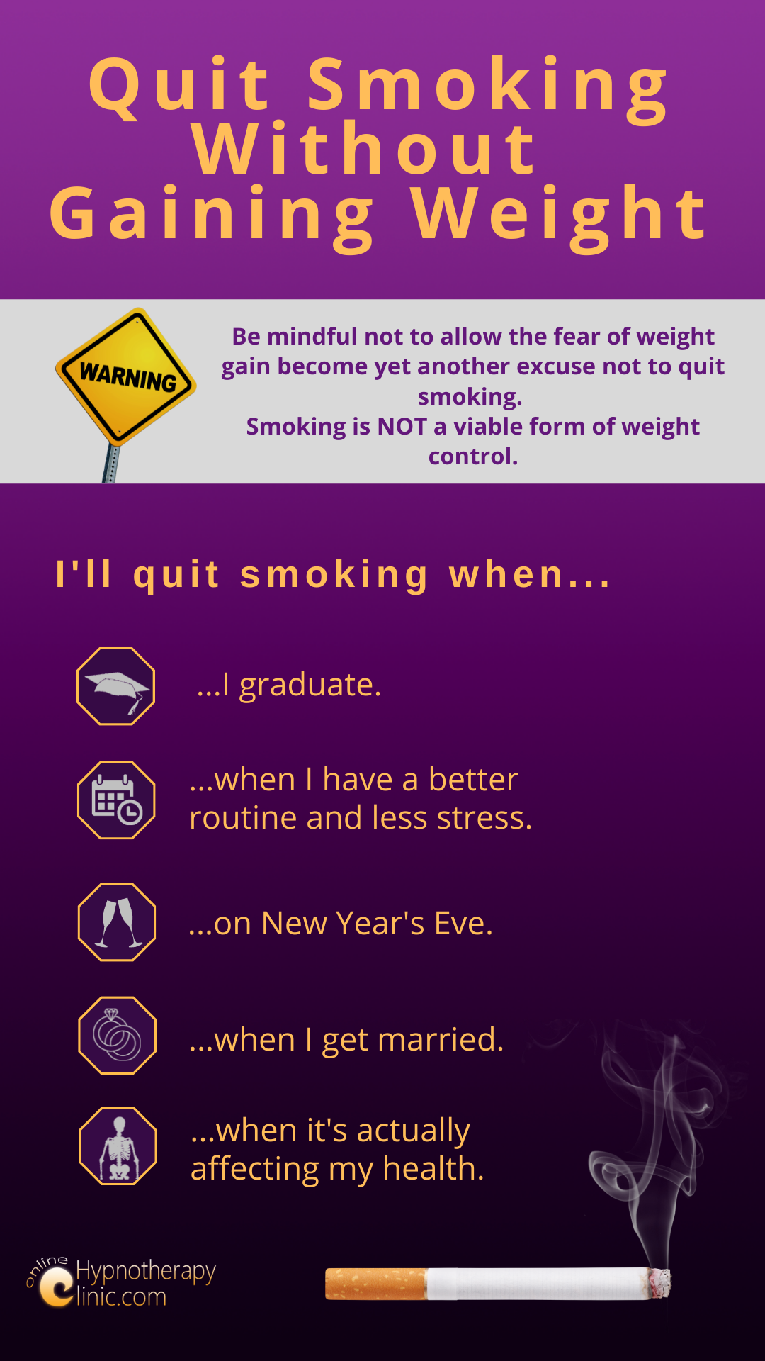 How much weight will you gain after you stop smoking?